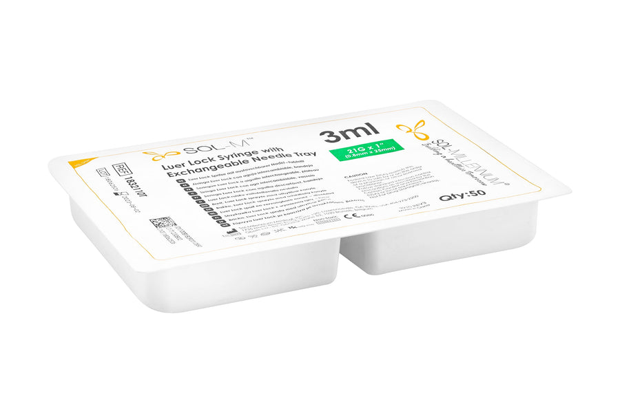 Sol-M® 3-Piece Syringe with Exchangeable Needle Combo Convenience Tray