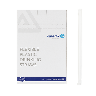 Dynarex Flexible Plastic Drinking Straws 7 3/4in (Length)