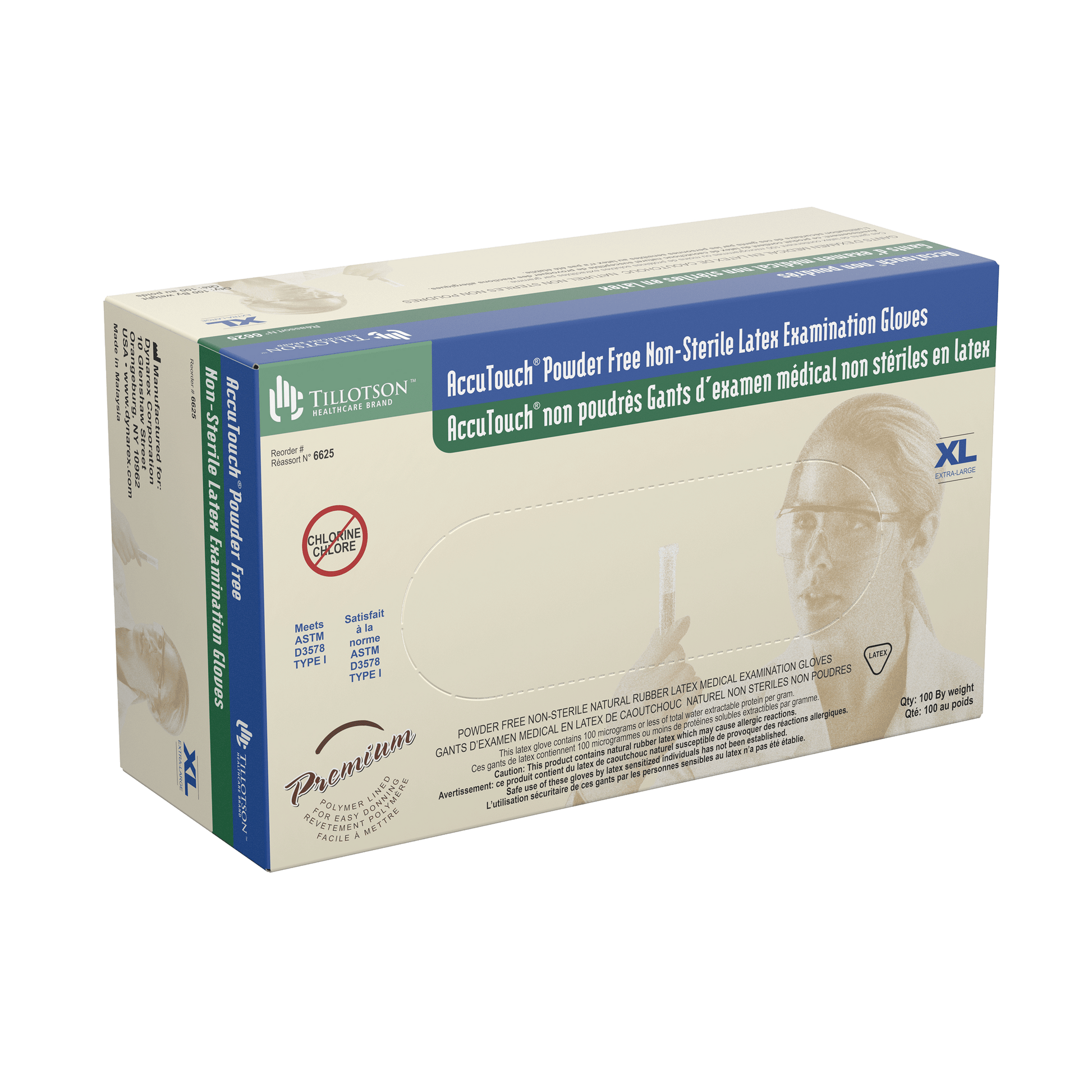 AccuTouch Latex Exam Gloves, Powder-Free