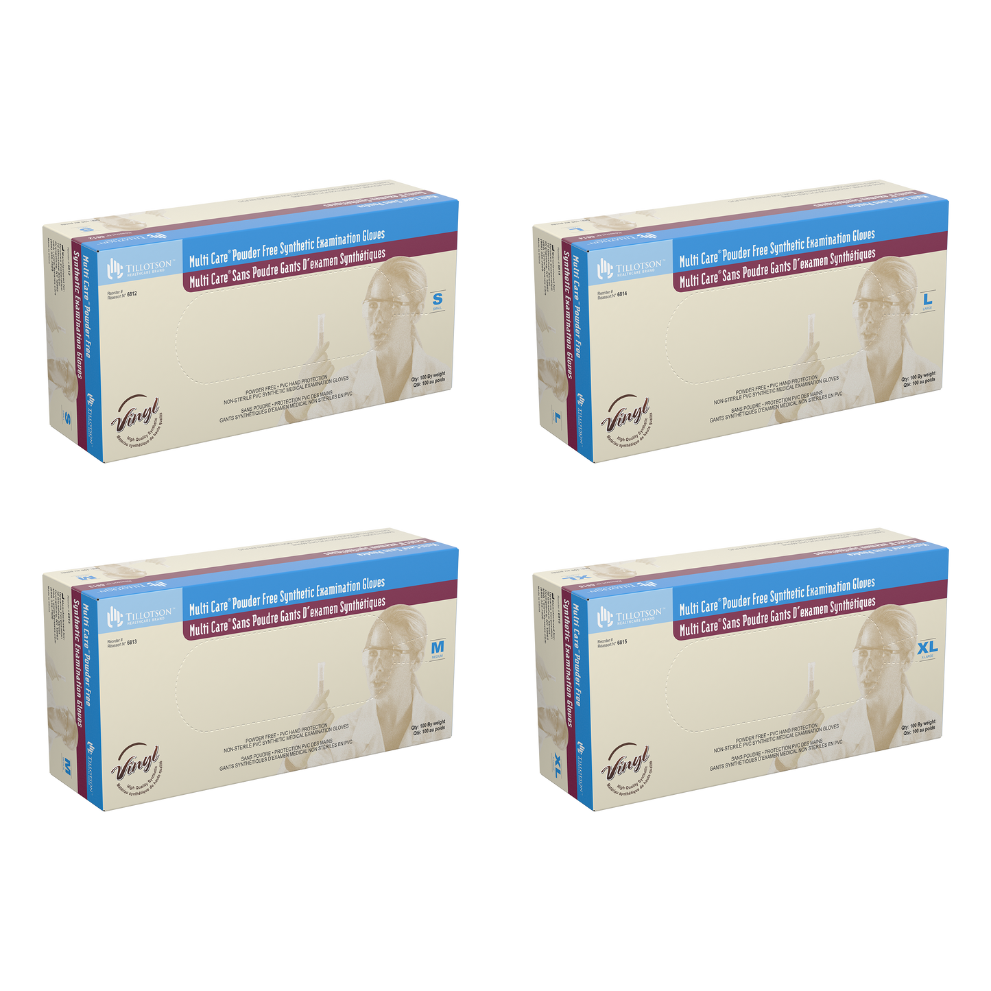 Multi Care Vinyl Exam Gloves, Powder-Free