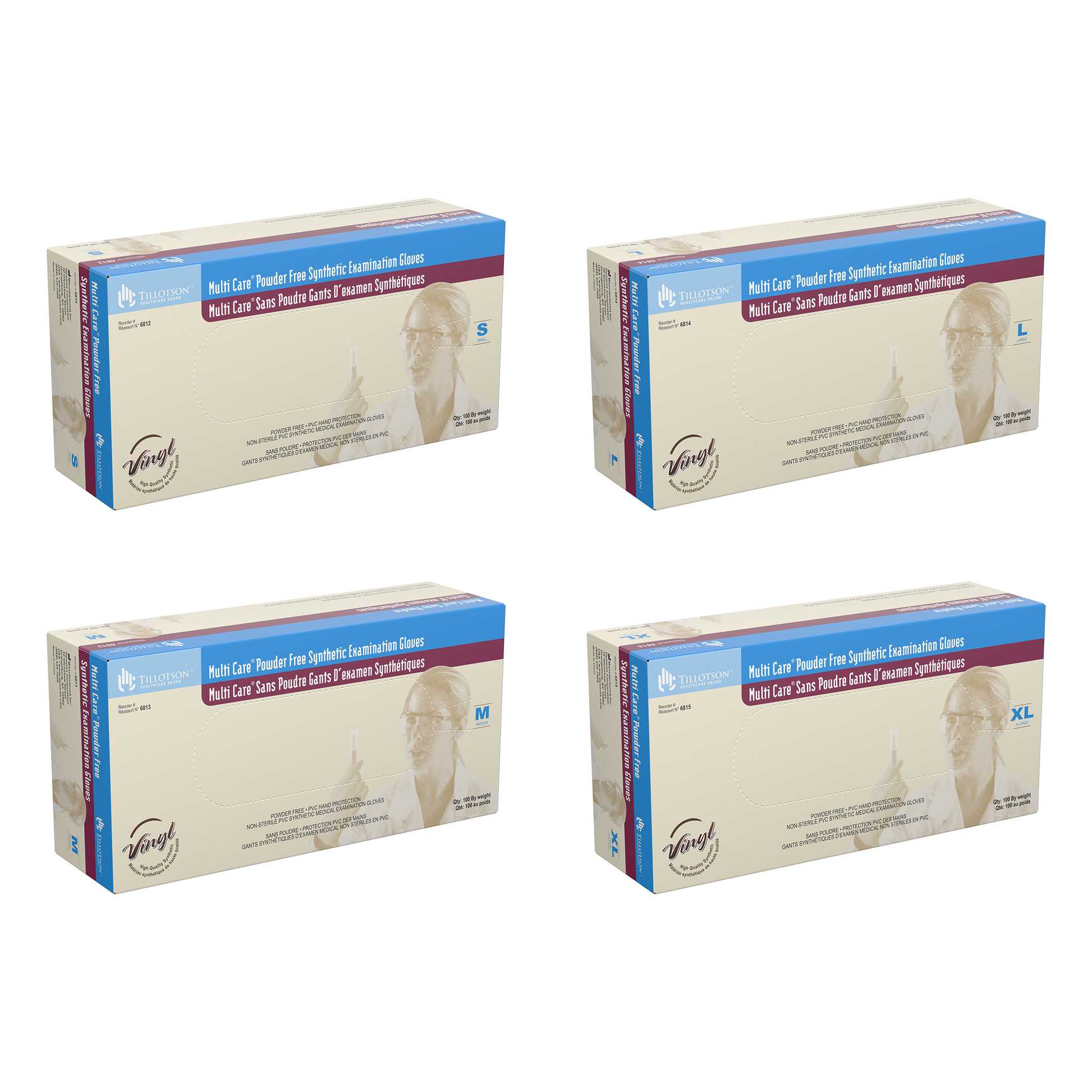 Multi Care Vinyl Exam Gloves, Powder-Free